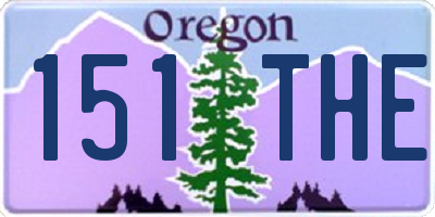 OR license plate 151THE