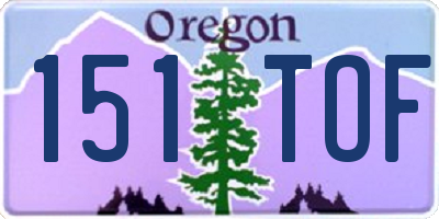 OR license plate 151TOF