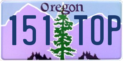 OR license plate 151TOP