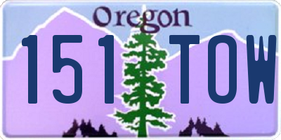 OR license plate 151TOW