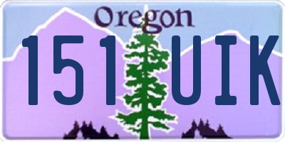 OR license plate 151UIK