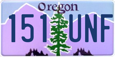 OR license plate 151UNF