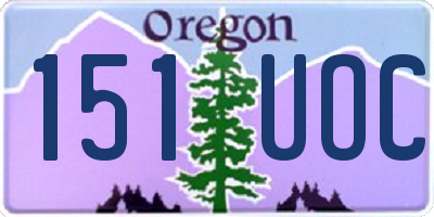 OR license plate 151UOC