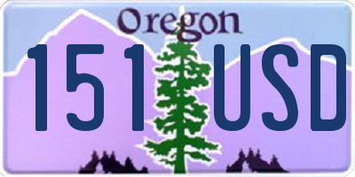 OR license plate 151USD