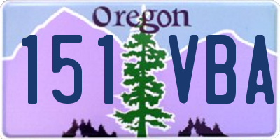 OR license plate 151VBA