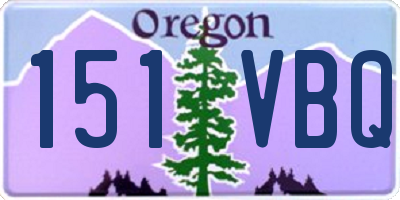 OR license plate 151VBQ