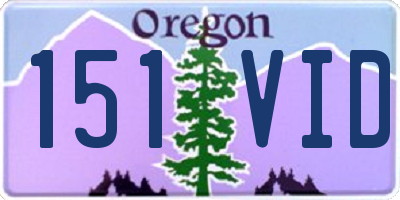 OR license plate 151VID