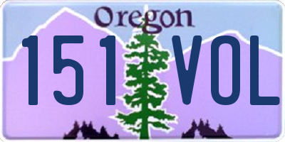 OR license plate 151VOL