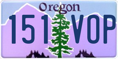 OR license plate 151VOP