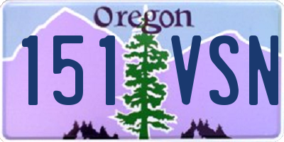 OR license plate 151VSN