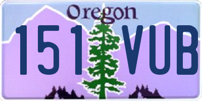 OR license plate 151VUB