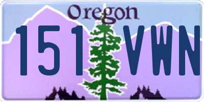 OR license plate 151VWN