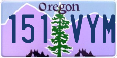 OR license plate 151VYM
