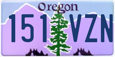 OR license plate 151VZN
