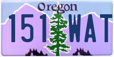 OR license plate 151WAT
