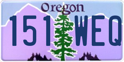 OR license plate 151WEQ
