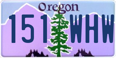 OR license plate 151WHW