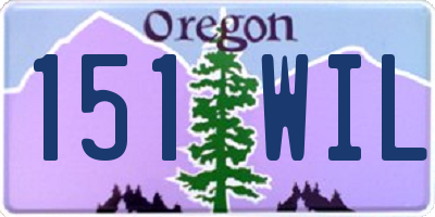 OR license plate 151WIL