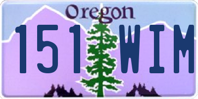 OR license plate 151WIM