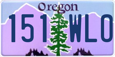 OR license plate 151WLO