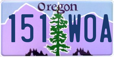 OR license plate 151WOA