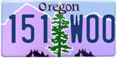 OR license plate 151WOO