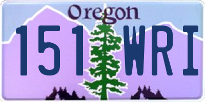OR license plate 151WRI