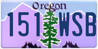 OR license plate 151WSB