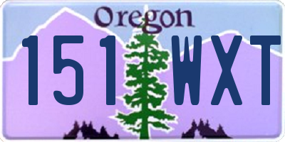 OR license plate 151WXT