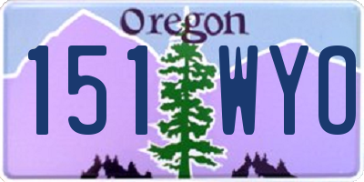 OR license plate 151WYO
