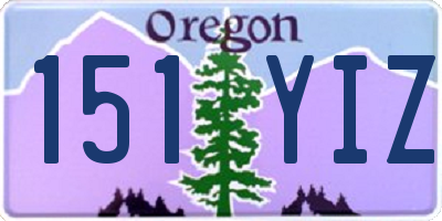 OR license plate 151YIZ