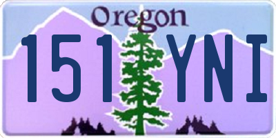 OR license plate 151YNI