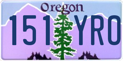 OR license plate 151YRO