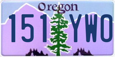 OR license plate 151YWO