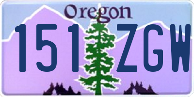 OR license plate 151ZGW