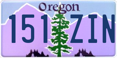 OR license plate 151ZIN