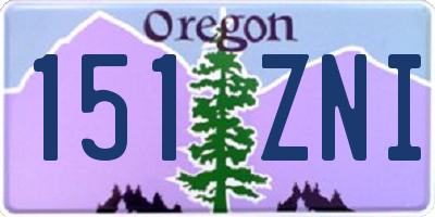 OR license plate 151ZNI