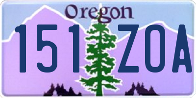 OR license plate 151ZOA
