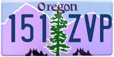 OR license plate 151ZVP