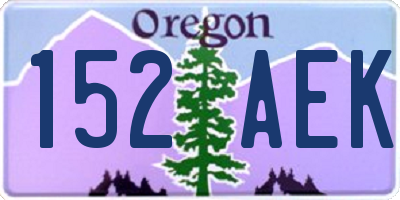 OR license plate 152AEK