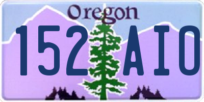 OR license plate 152AIO