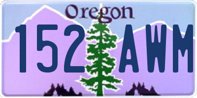 OR license plate 152AWM