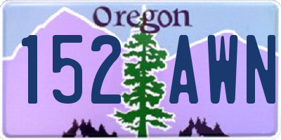 OR license plate 152AWN