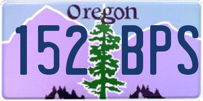 OR license plate 152BPS