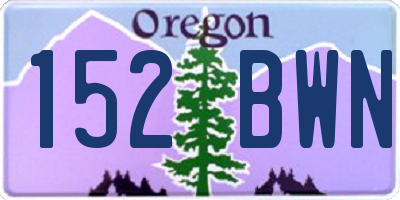 OR license plate 152BWN