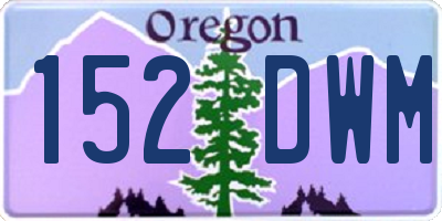 OR license plate 152DWM
