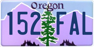 OR license plate 152FAL