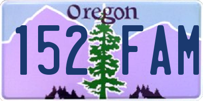 OR license plate 152FAM