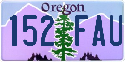 OR license plate 152FAU