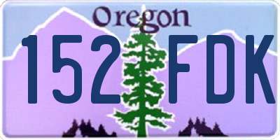 OR license plate 152FDK